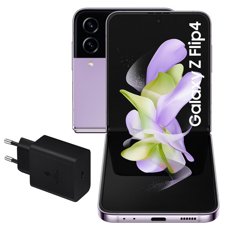 Samsung Galaxy Z Flip4 5G 8GB/256GB 6.7''/1.9'' Violeta + Carregador de Parede 25W