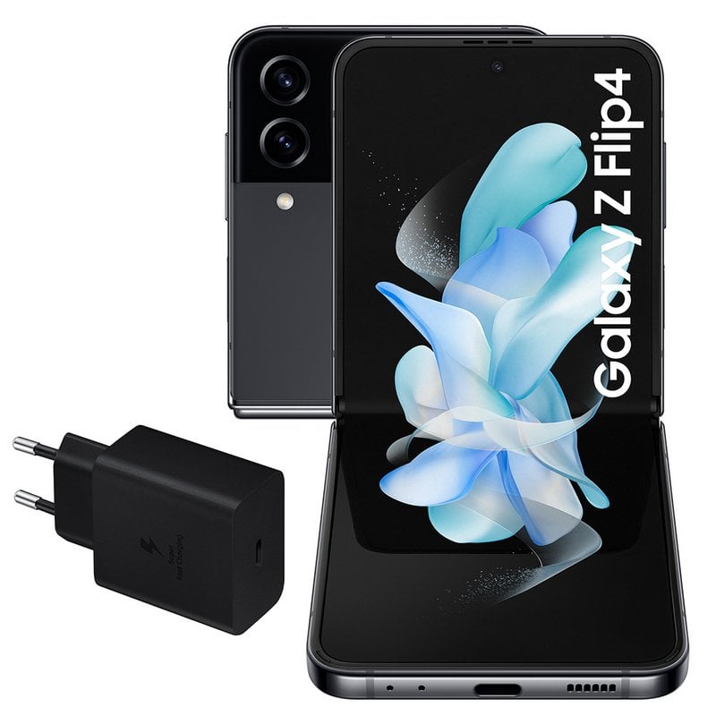 Samsung Galaxy Z Flip4 5G 8GB/256GB 6.7''/1.9'' Cinzento + Carregador de Parede 25W