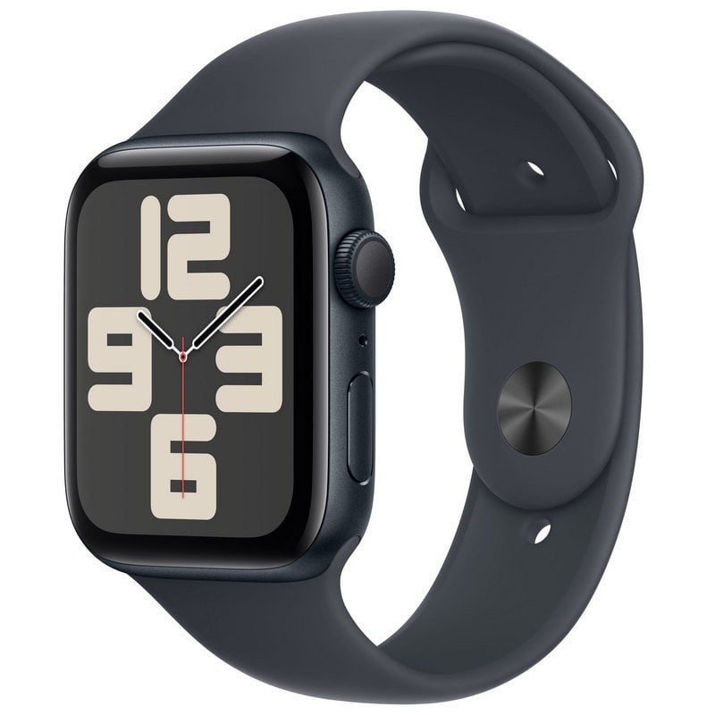 Apple Watch SE 2024 GPS 44mm Alumínio Meia-Noite com Braceletes Desportivas Meia-Noite S/M