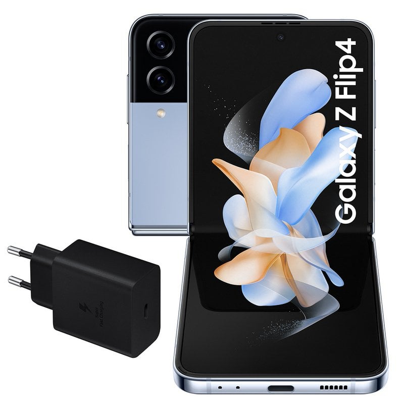 Samsung Galaxy Z Flip4 5G 8GB/128GB 6.7''/1.9'' Azul + Carregador de Parede 25W