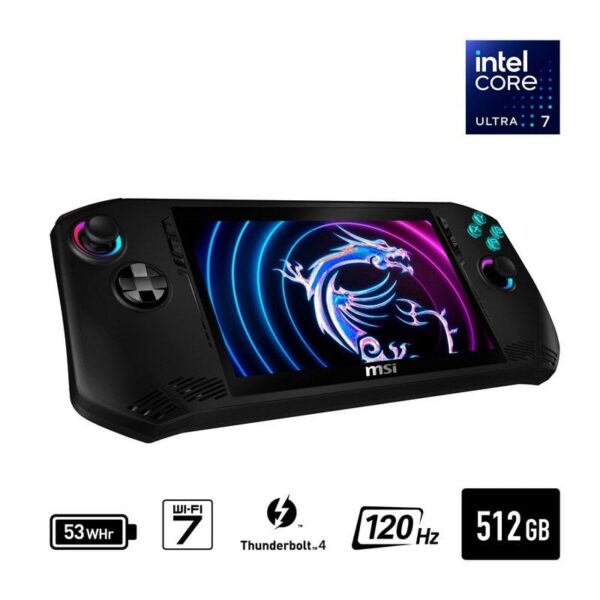 MSI CLAW A1M-085ES-512G Intel Core Ultra 7 155H/16GB/512GB Consola Portátil 7"