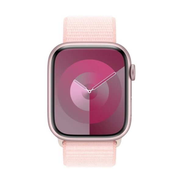 Apple Watch Series 9 GPS + Cellular 45mm Caixa de Alumínio Rosa com Bracelete Desportiva Rosa Claro Sport Loop