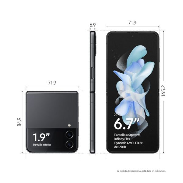 Samsung Galaxy Z Flip4 5G 8GB/256GB 6.7''/1.9'' Cinzento + Carregador de Parede 25W