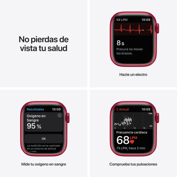 Apple Watch Series 7 GPS + Cellular 41mm Alumínio Vermelho com Bracelete Desportiva Vermelha