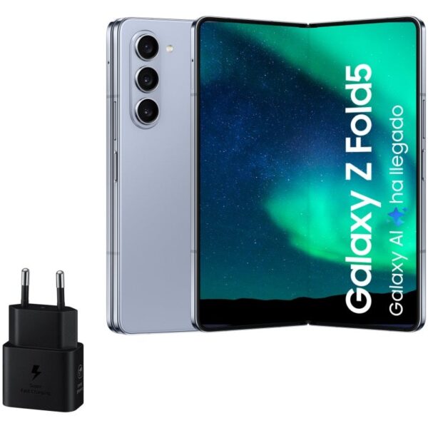 Samsung Galaxy Z Fold5 12GB/512GB/7.6" Azul Glaciar + Carregador de Parede 25W