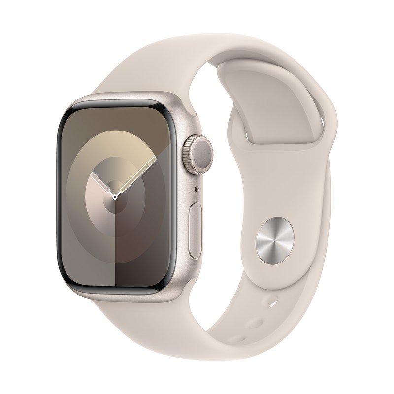 Apple Watch Series 9 GPS 41mm Caixa de alumínio White Star Star com bracelete desportiva White Star S/M