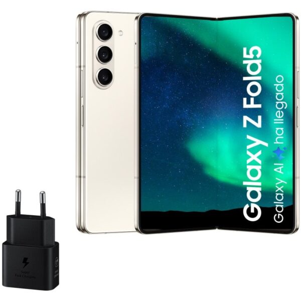 Samsung Galaxy Z Fold5 12GB/256GB/7.6" Creme + Carregador de Parede 25W