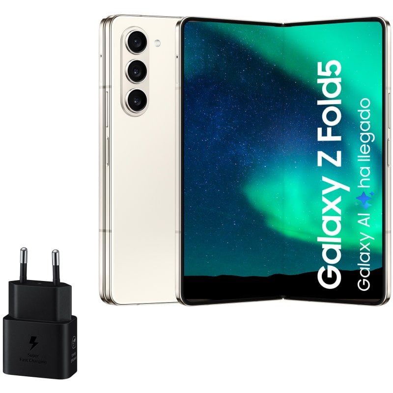 Samsung Galaxy Z Fold5 12GB/256GB/7.6" Creme + Carregador de Parede 25W