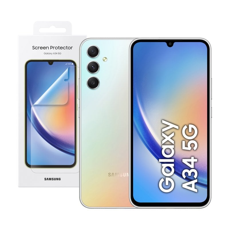 Samsung Galaxy A34 5G 8GB/256GB/6.6" Prateado + Protector de Tela