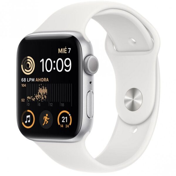 Apple Watch SE GPS 2ª Geração 44mm Alumínio Silver com Bracelete Sport Branca