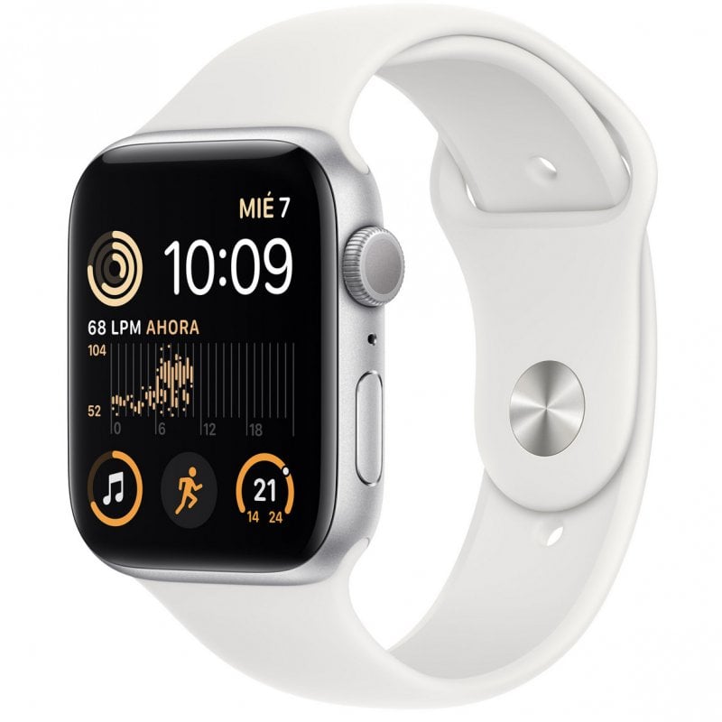 Apple Watch SE GPS 2ª Geração 44mm Alumínio Silver com Bracelete Sport Branca