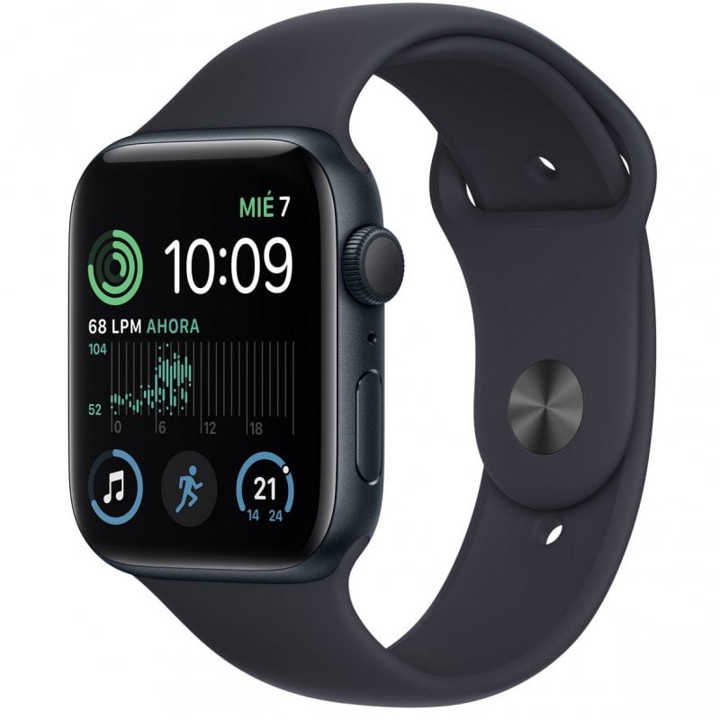 Apple Watch SE GPS 2ª Geração 44mm Alumínio Midnight com Bracelete Sport Preto