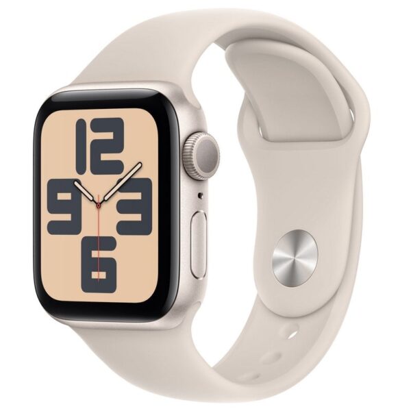Apple Watch SE GPS 40mm Alumínio Branco Luz das Estrelas com Braceletes Desportivas Branco Luz das Estrelas M/L