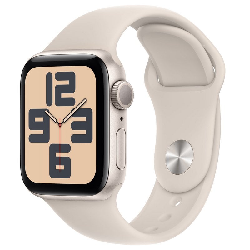 Apple Watch SE GPS 40mm Alumínio Branco Luz das Estrelas com Braceletes Desportivas Branco Luz das Estrelas M/L