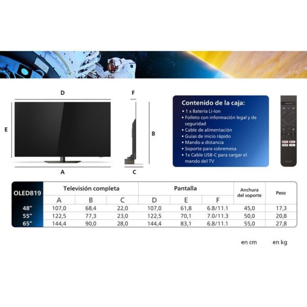 Philips 65OLED819 65" OLED UltraHD 4K HDR10+ Adaptive