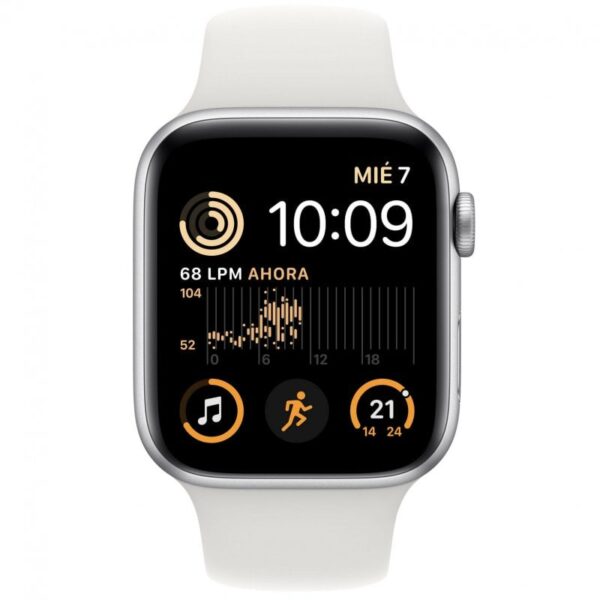 Apple Watch SE GPS 2ª Geração 44mm Alumínio Silver com Bracelete Sport Branca