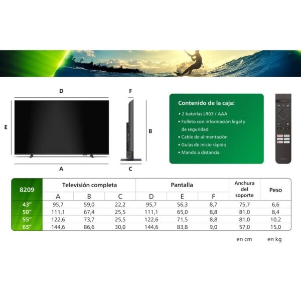 Philips Ambilight TV 50PUS8209 50? QLED UltraHD 4K Dolby Atmos Titan OS