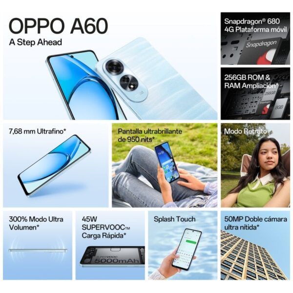 OPPO A60 8GB/256GB 6,67'' Azul + Carregador 45W