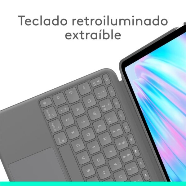 Logitech Combo Touch Capa com Teclado Español QWERTY Gris Oxford para iPad Air 11" (M2)/Air 5ª Gen