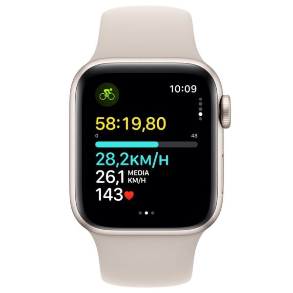 Apple Watch SE GPS 40mm Alumínio Branco Luz das Estrelas com Braceletes Desportivas Branco Luz das Estrelas M/L