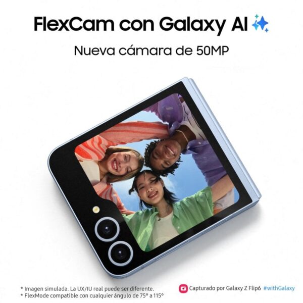Samsung Galaxy Z Flip6 12GB/256GB 6.7''/3.4'' Smartphone Dobrável com IA Cinzento