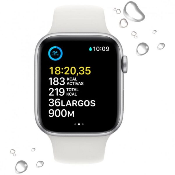 Apple Watch SE GPS 2ª Geração 44mm Alumínio Silver com Bracelete Sport Branca