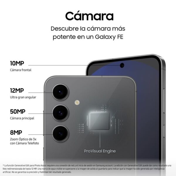 Samsung Galaxy S24 FE Smartphone com IA 8GB/256GB 6,7'' Bateria 4.700mAh Azul Claro