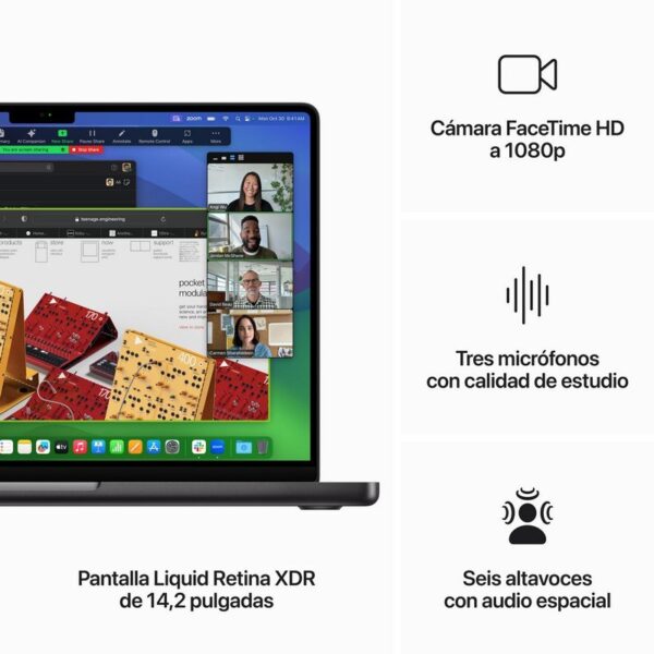 Apple Macbook Pro Apple M3 Pro 11 Núcleos/18GB/512GB SSD/GPU 14 Núcleos/14" Preto Espacial