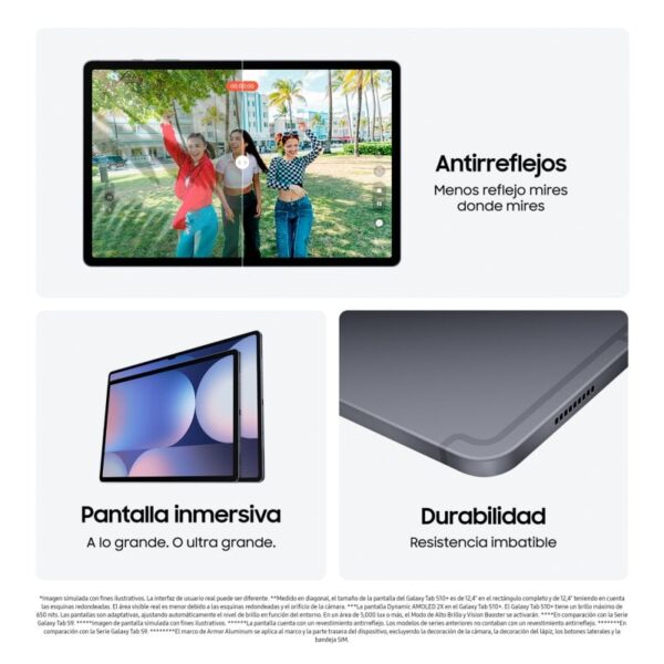 Samsung Galaxy Tab S10+ WiFi 12.4" AMOLED 12GB/256GB Dimensity 9300 Bateria 10.090mAh Cinzento