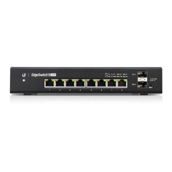 Ubiquiti EdgeSwitch 8 150W Switch Administrado 8 Portas Gigabit PoE + 2 SFP