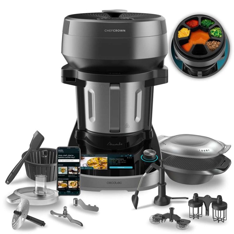 Cecotec Mambo CooKing Unique Robot de Cozinha Multifunções com Dispensador de Alimentos 4.5L 2100W