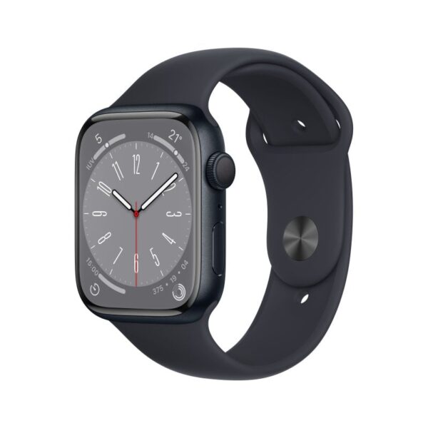 Apple Watch Series 8 GPS 45mm Caixa de Alumínio com Bracelete Desportiva Meia Noite