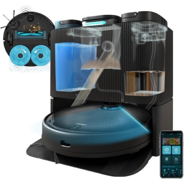 Cecotec Conga 11090 Spin Revolution Home&Wash Robot Aspirador + Estação de Esvaziamento Automático