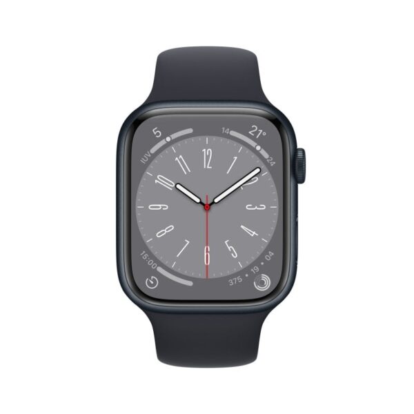 Apple Watch Series 8 GPS 45mm Caixa de Alumínio com Bracelete Desportiva Meia Noite